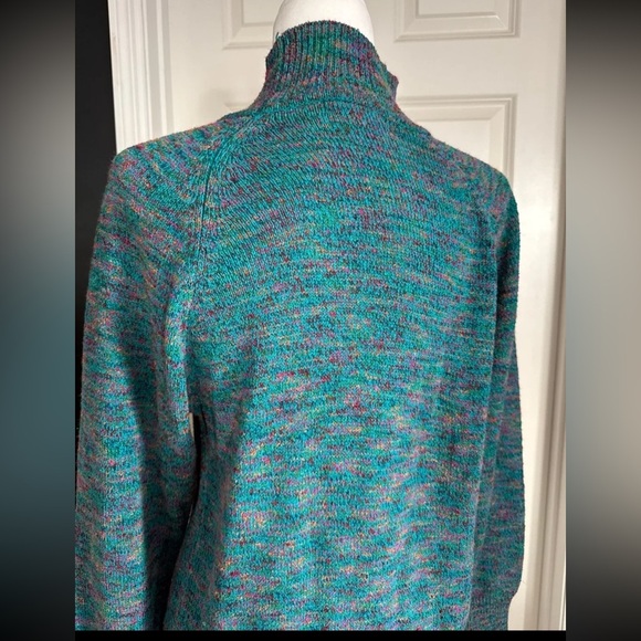 Vintage Le Moda Knitwear Multicolor Silk Blend Mock Neck Sweater 
Size Small - Picture 7 of 13